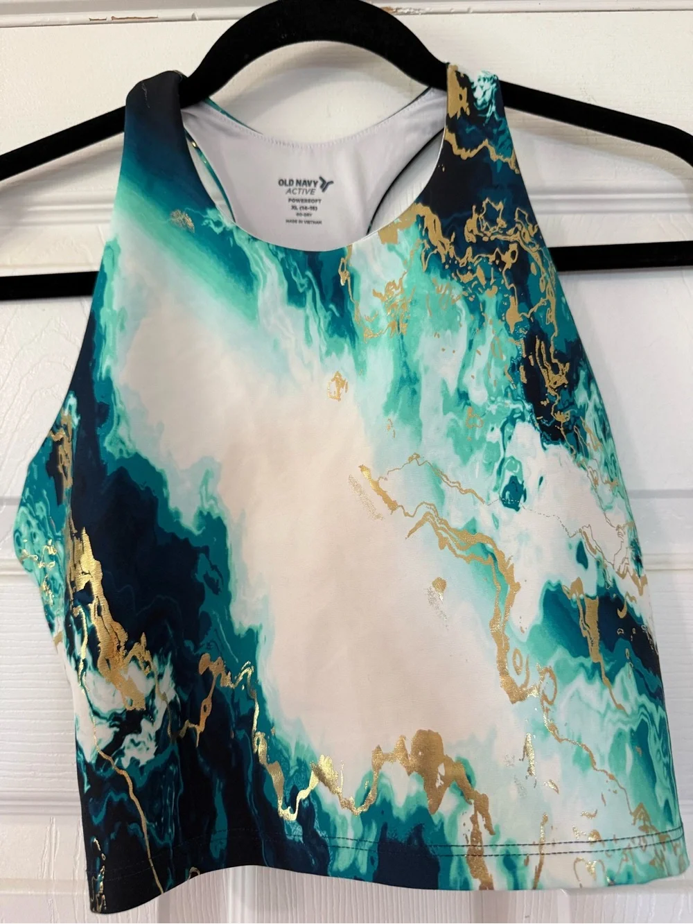 Old Navy Active Girl’s  Teal Marble Print Crop Tank